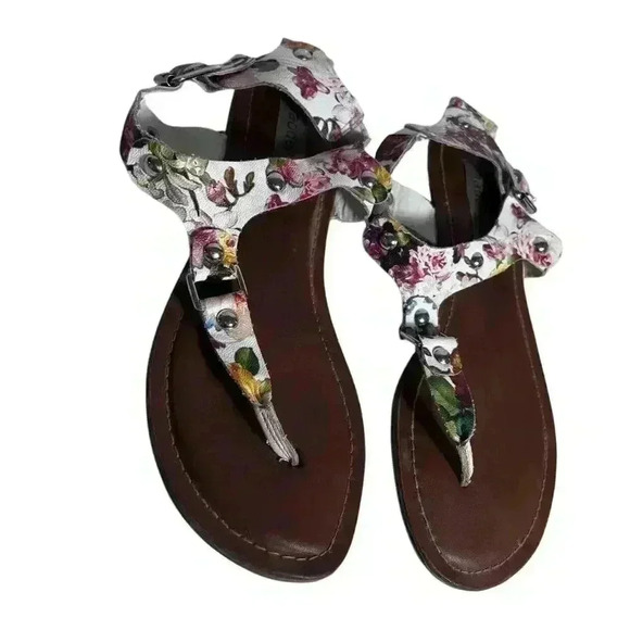Madden Girl size 9M Sushi Floral Sandals Thongs Flats Flowers - Picture 4 of 9